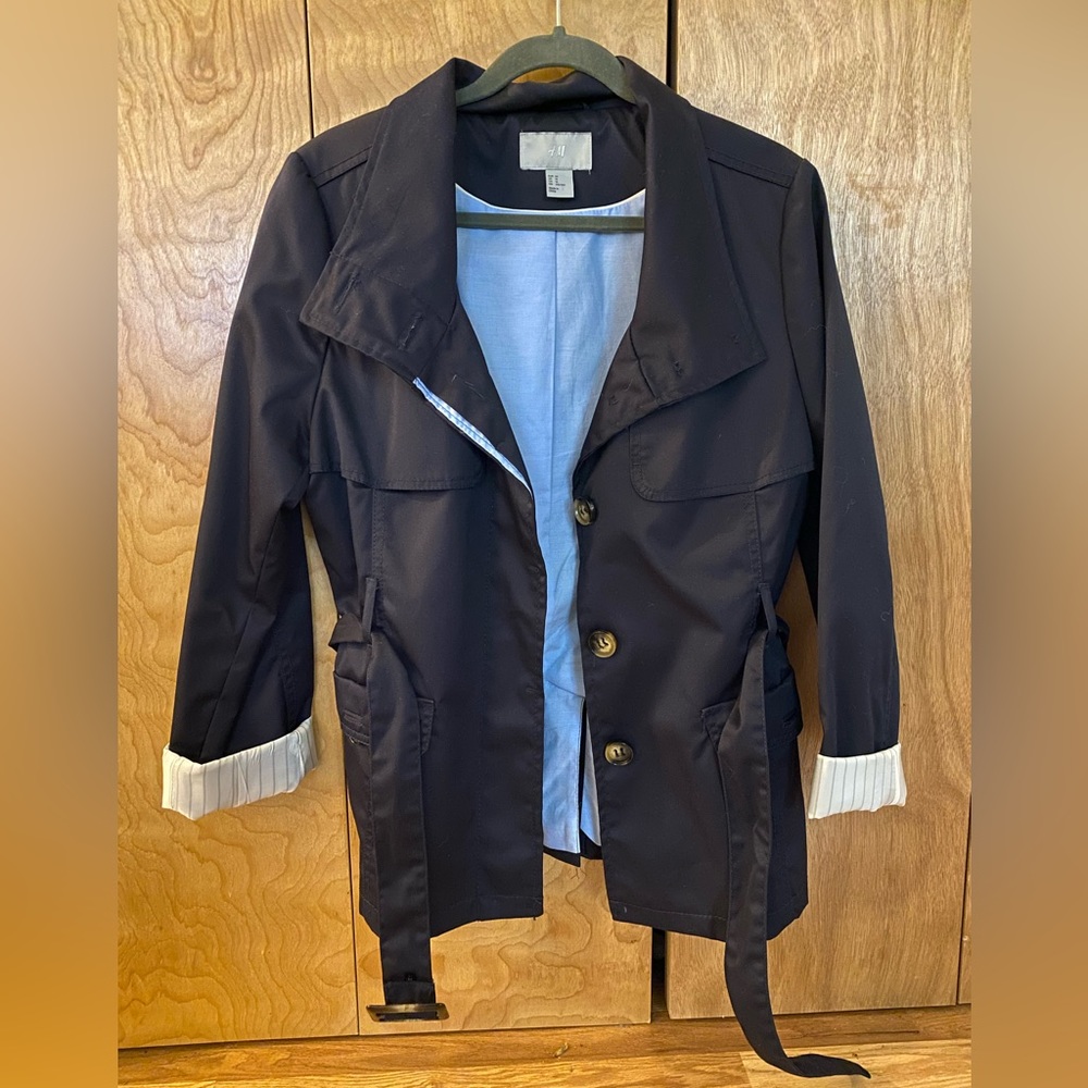 H&M navy blue button up jacket